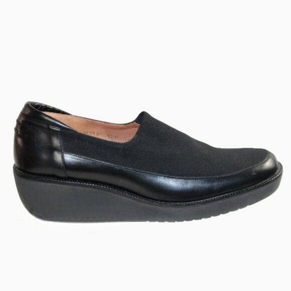 Donald J. Pilner Norma Black Platform Wedge, Size 8.5 (N) - Picture 2 of 8